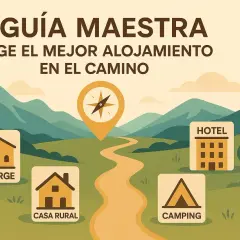 Guía maestra para elegir alojamiento en el Camino: albergues, casas rurales, hoteles y camping.