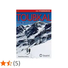 Guía de ascensiones y escaladas del Toubkal, Marruecos. Dos montañeros se adentran en un paisaje nevado.