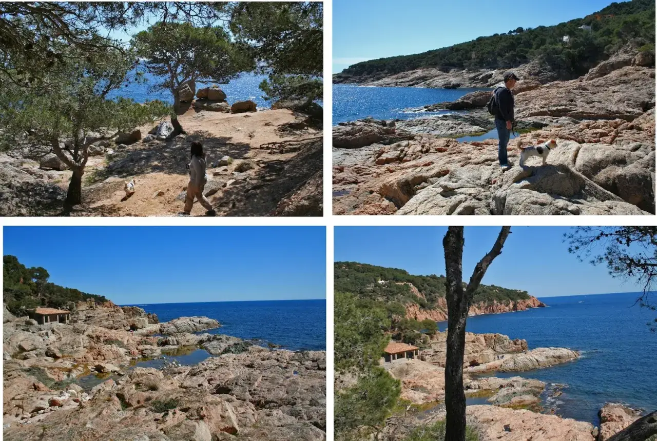 Disfrutando del camí de ronda en Tamariu, con vistas al mar azul y la costa rocosa.